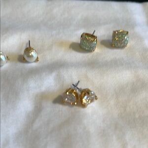 kate spade Gold and Iridescent Earring Trio
